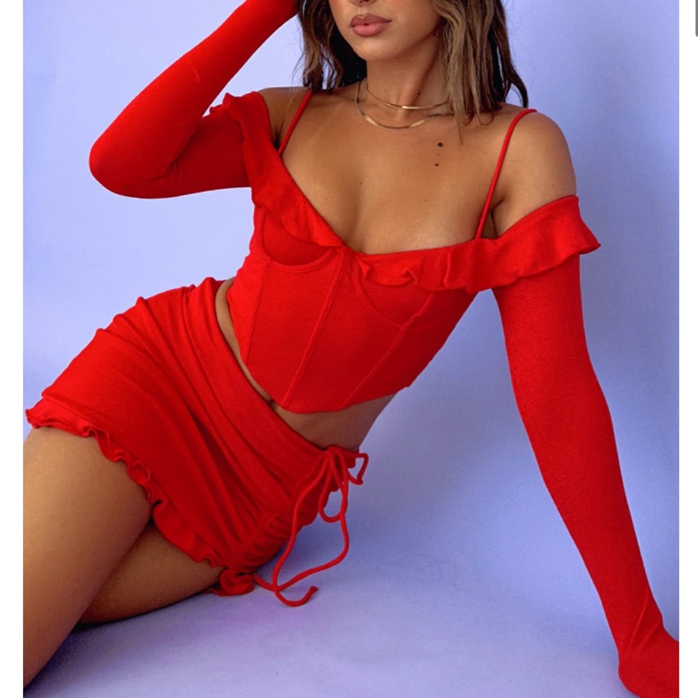 White fox boutique See you Again bustier in red